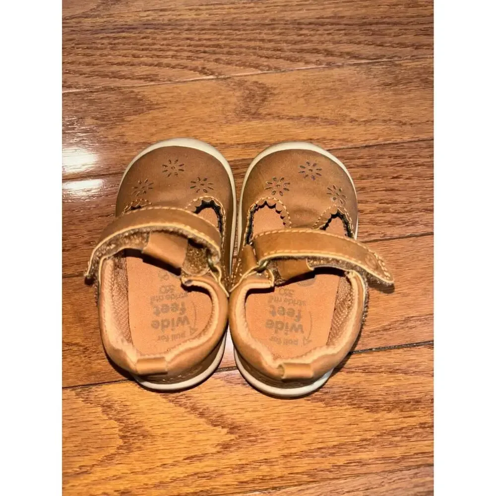 Stride Rite 360 Baby Girl Size 3 Brown Cheyenne Mary Jane Shoes